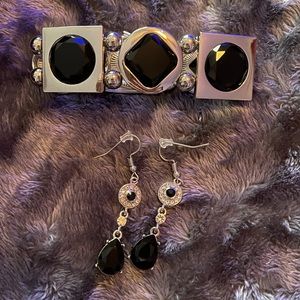 Black and Silver Jewelry Set 3 pc.